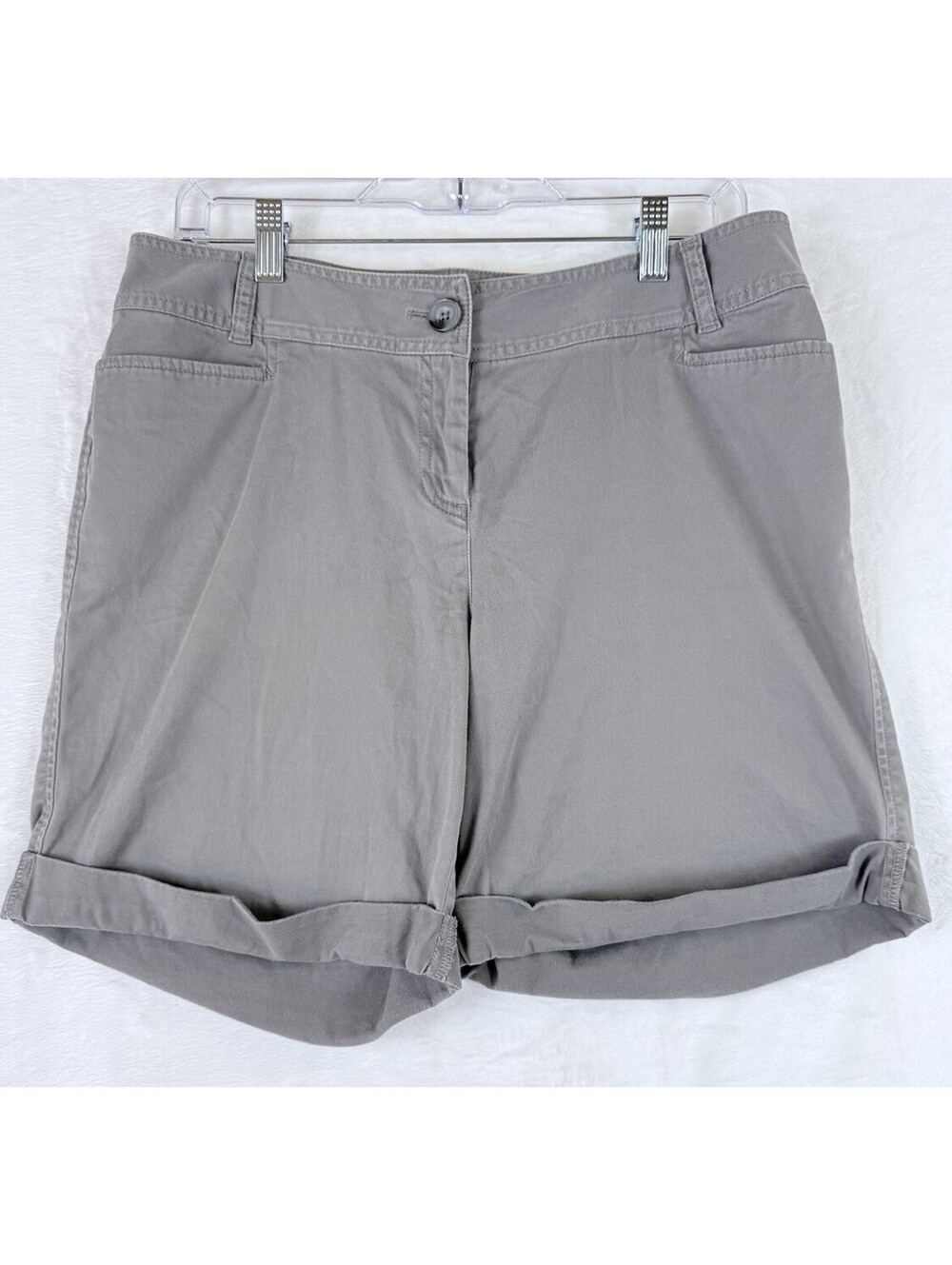 J Jill Shorts 10 Stretch Gray Chino Roll Cuff